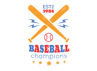Vintage vector emblem for baseball.