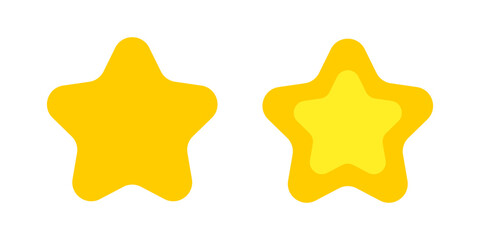 Vector icon of yellow stars in flat style. Achievements for games or customer rating feedback of website. Vector illustration of stars in simple style.