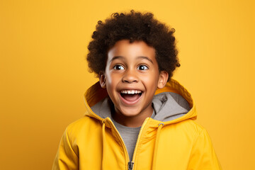 Teenager afro american child boy with shocked facial expression.
