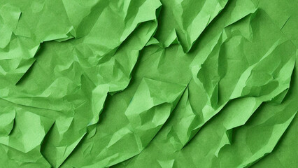Fototapeta na wymiar Crumpled Paper Pattern, Green | AI Generated