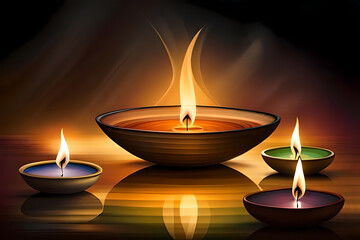 Obraz na płótnie Canvas Diwali diya oil lamps