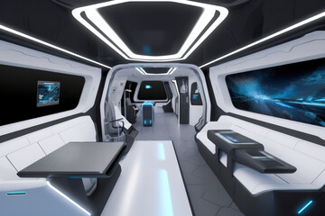 Fototapeta premium Interior of an ultra modern house - Generative AI