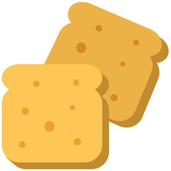 Icon of bread toaasts flat design 