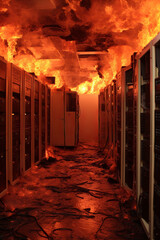 Computer Server Room On Fire 