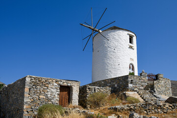 Windmill in Syros, Greece