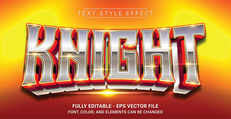 Knight Text Style Effect. Editable Graphic Text Template.