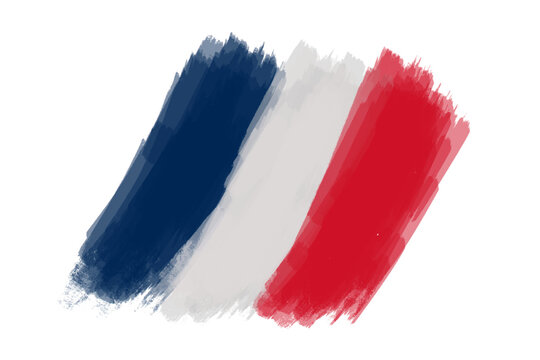 France brush strokes painted flag. Vector illustration