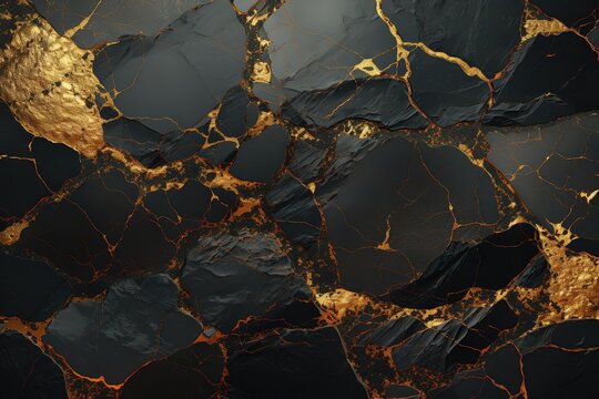 Portoro Gold marble tiles, known for their deep black background and golden veins