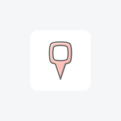 Map Pin Pinpointing Important Locations 

 Vector Line Icon