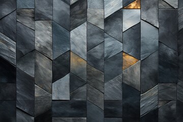 Geometrical Grigio Carnico marble tiles, with a mix of gray shades and intricate textures