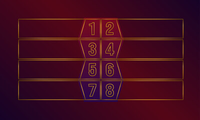 Metallic gold infographics text box frames elements red blue background