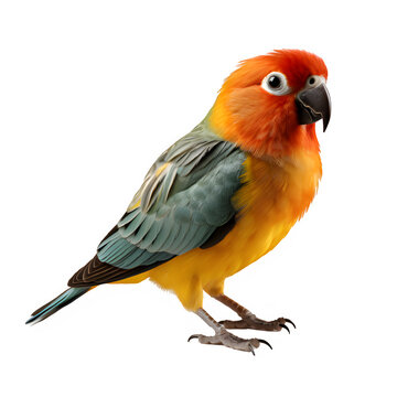 recommend clip art: lovebird isolated on transparent background ,colorful bird cut out ,generative ai