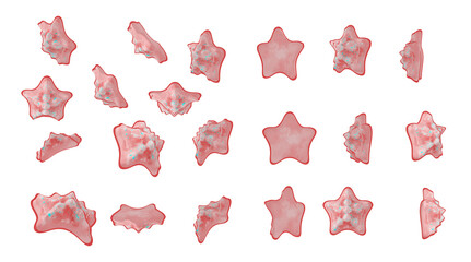 cartoon neon starfish 3D model render