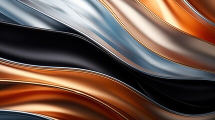 Gold wave metal background , AI generated image