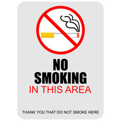 No Smoking in this area, sign vector