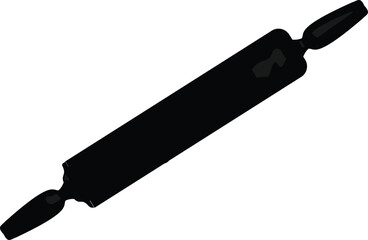Long Wooden Rolling Pin ln Black