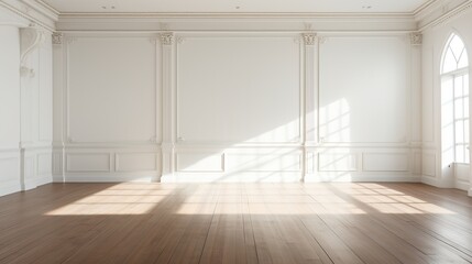 realistic empty room interior design, AI generated image