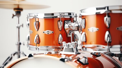 Fototapeta na wymiar Musical instrument drum set close up view, AI generated image