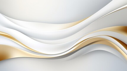 Luxury white overlap brown shade wave with line golden elements background, AI generated image