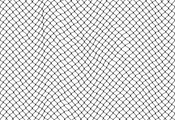 Soccer goal mesh, fishnet pattern or fish net background, vector seamless texture. Black rope net pattern on white, fishing of football goal or sport net and fishnet with knot grid or wire netting - obrazy, fototapety, plakaty