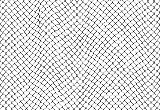 Soccer goal mesh, fishnet pattern or fish net background, vector seamless texture. Black rope net pattern on white, fishing of football goal or sport net and fishnet with knot grid or wire netting