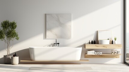 bath room interior design, AI generated image