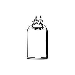 vector illustration of trash can with fire