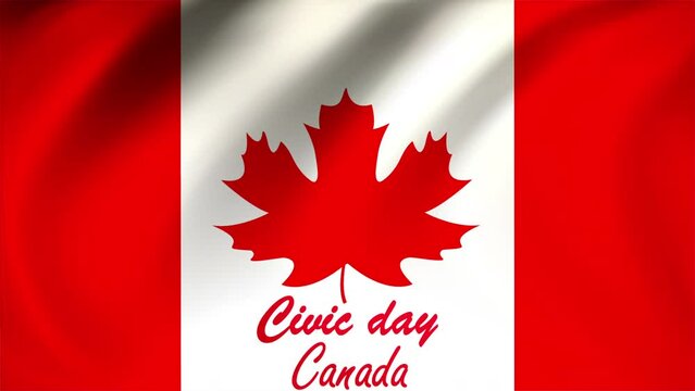 Civic day Canada flag typography, art video illustration.