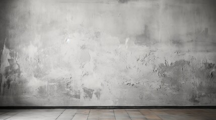 Empty gray Cement Wall room studio interiors and concrete Floor , AI generated image