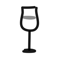 narrow wine glass line art doodle