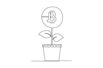 Continuous one line drawing investment and stock concept. Single line draw design vector graphic illustration.