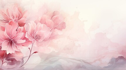 Fototapeta na wymiar Elegant flower with watercolor style for background and invitation wedding card, AI generated image