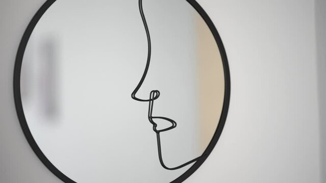 Mistery, romance concept of face shaped mirrro filling the face shape with collor