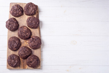 Group of homemade american chocolate cookies