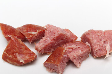 pork chops. sliced ​​blumenau sausage. chopped appetizer.