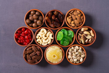 Mix of dried and candied fruits and nuts