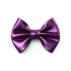 Purple silk ribbon bow. Ai. Cutout on transparent