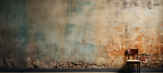 Grunge concrete wall, old cement wall, grunge art moody color schemes, Copy space. Generative AI.
