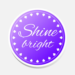shining purple sticker with diamonds in flat style
