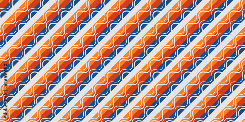 Poster colored diagonals, and wavy lines on top. vector pattern of stripes arranged diagonally. design for 