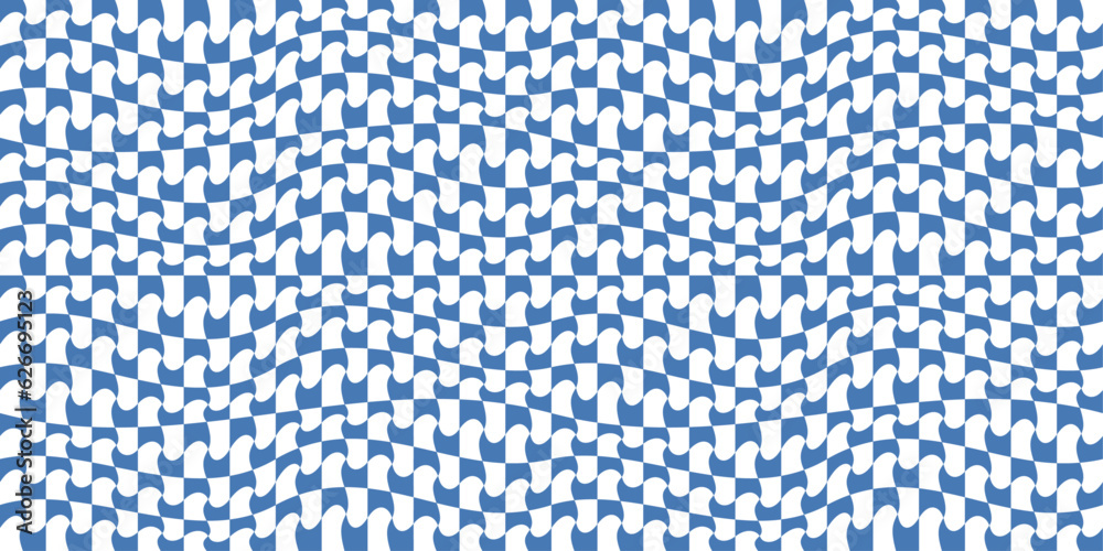 Aufkleber Checkered blue and white background. Vector and endless seamless stripe pattern.