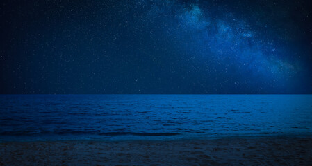 Amazing starry sky over sea at night - Powered by Adobe