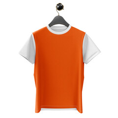 Give a boost to your designing activity by using this Stylish T Shirt Mockup In Orange Tiger Color On Hanger..