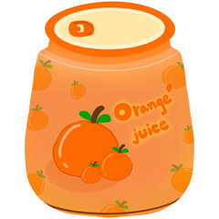 cute pattern carbonated orange juice can