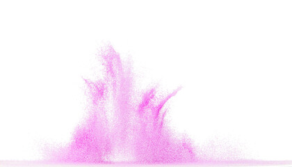 Small size purple Sand flying explosion, violet sands grain wave explode. Abstract cloud fly....