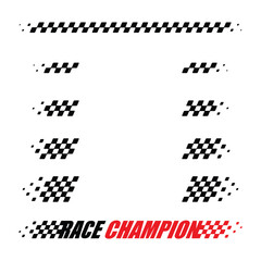 Different row race checkered flag lines - obrazy, fototapety, plakaty