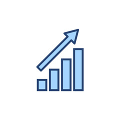 Growing graph icon vector. Chart sign and symbol. diagram icon