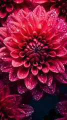 Dahlia flowers with water droplets