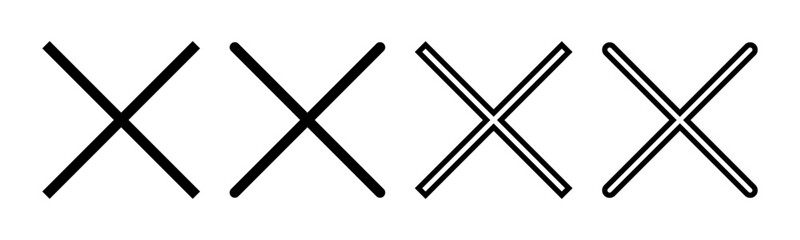 Close icon set illustration. Delete sign and symbol. cross sign