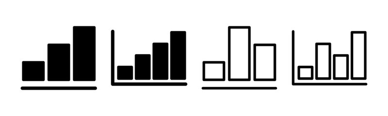 Growing graph Icon set illustration. Chart sign and symbol. diagram icon